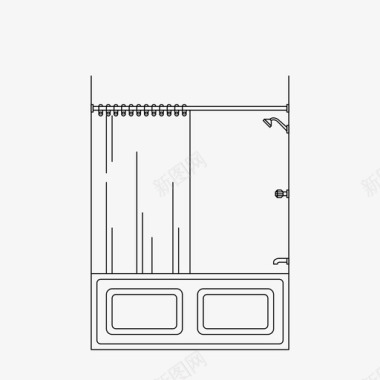 浴室水表淋浴建筑浴室图标图标