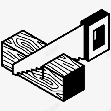 模型模具木工切割手锯图标图标