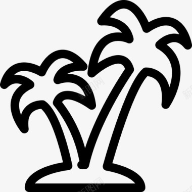 椰子树热带岛屿图标图标