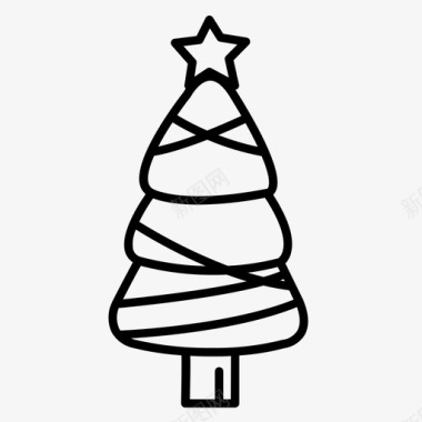圣诞树之星针叶树装饰树图标图标