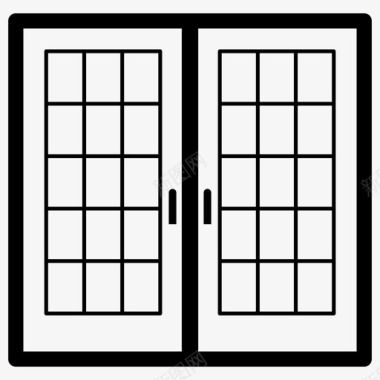 法式法式门建筑双门图标图标