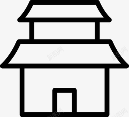 寺庙文化遗产图标图标