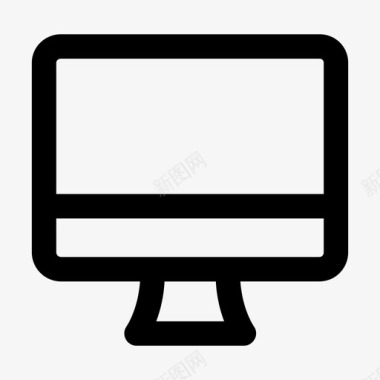 电脑,桌面,技术,imac,苹果,pc,设备,线性,扁平,填充,单色,简约,圆润图标