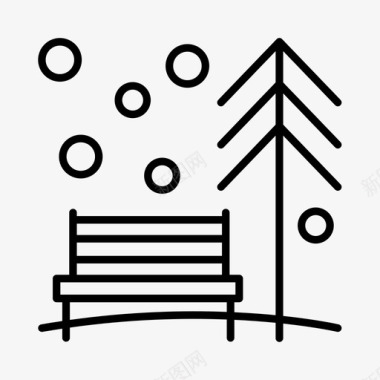 冬季高山长凳图标图标