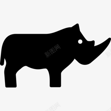 犀牛动物黑色图标图标
