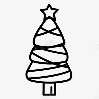 圣诞树之星针叶树装饰树图标图标