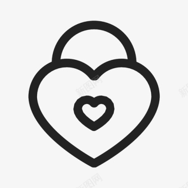 心形挂锁爱情情人节图标图标