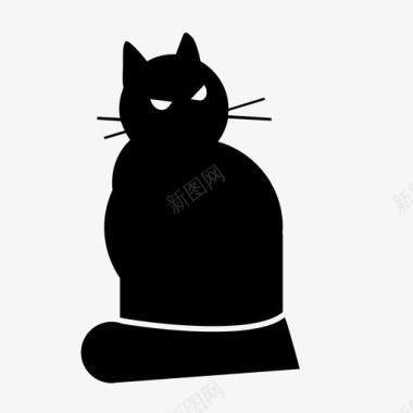 坐着的猫动物神秘图标图标