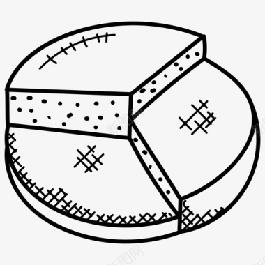 饼图饼形状数学涂鸦图标图标