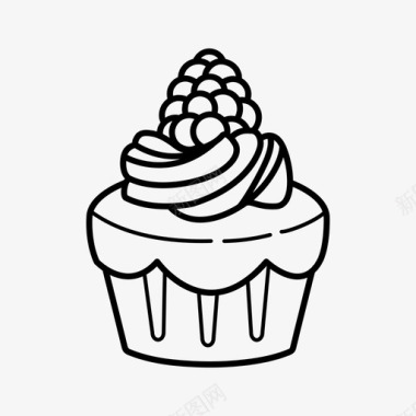 覆盆子蛋糕糖霜果味图标图标