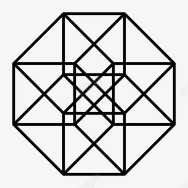 超立方体4d维度图标图标