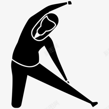 立体人物插图伸展体操瑜伽图标图标