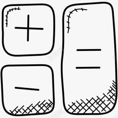 涂鸦背景动作计算器基础数学计算符号图标图标