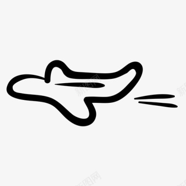 飞机喷气式飞机手绘图标图标