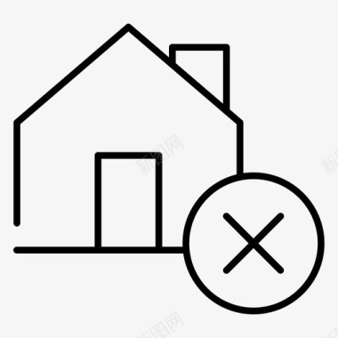 拒绝回家不动产房子图标图标