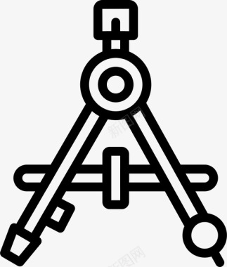 火焰装饰绘图罗盘器具木工图标图标