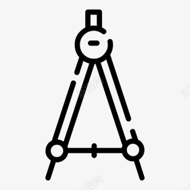 长尺子罗盘绘图教育图标图标