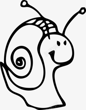 蜗牛手绘动物图标图标