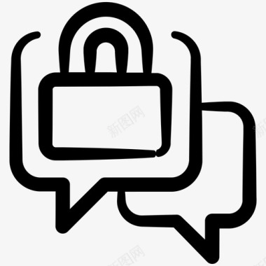 安全第一私人聊天隐私私人对话图标图标
