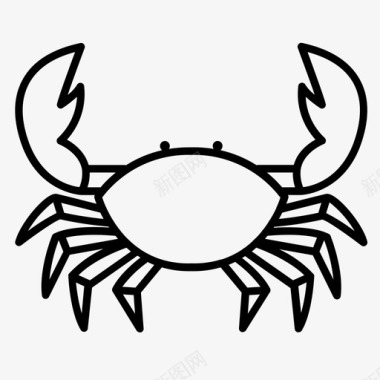 螃蟹甲壳类帝王蟹图标图标