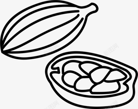 小豆蔻豆蔻豆荚图标图标