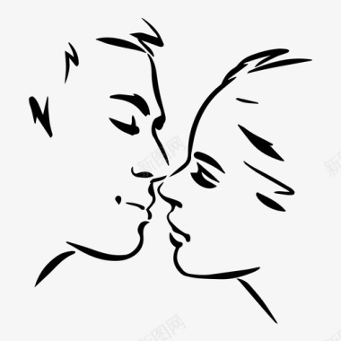 吻情侣爱情图标图标