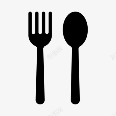 器皿叉子和勺子器皿图标图标