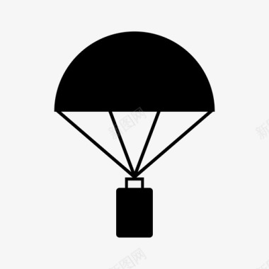 行李运输带带货降落伞箱式商务图标图标