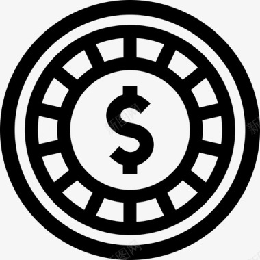 赌场筹码硬币美元图标图标