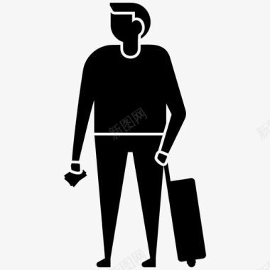 男人提着手提箱男人提着行李箱男孩提着行李图标图标