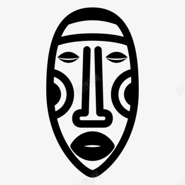 面具面具土著非洲图标图标