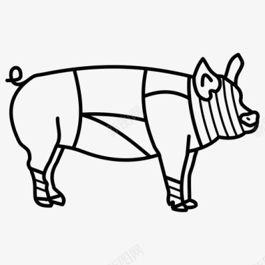 猪肉片猪排猪腿图标图标