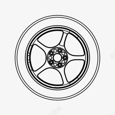 墨色轮胎车轮汽车轮胎定制图标图标