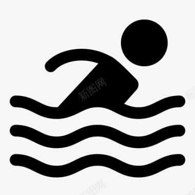 游泳人海图标图标