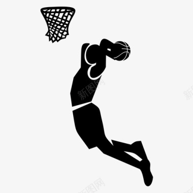 创意篮球运动员篮球运动员扣篮跳投图标图标