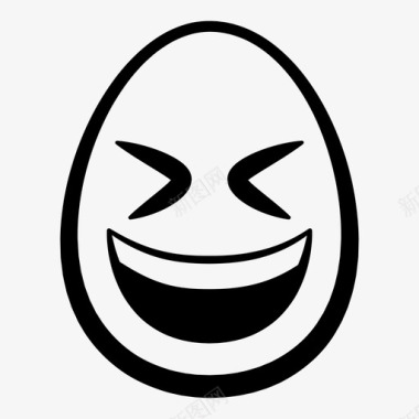 复活节笑脸闭眼蛋头表情复活节表情图标图标