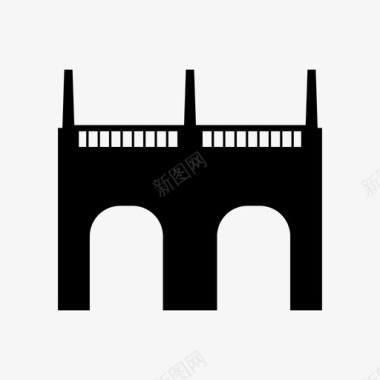 旅游桥梁建筑旅游图标图标