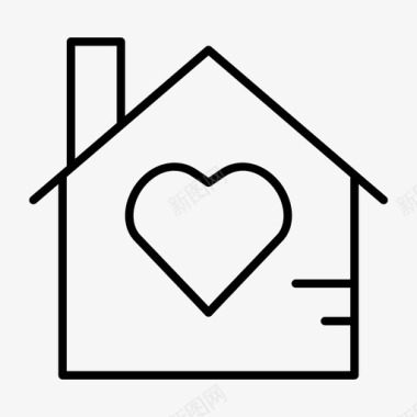 爱心房子的爱心家图标图标