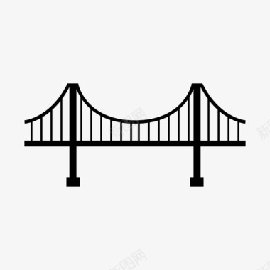 旅游桥梁建筑旅游图标图标