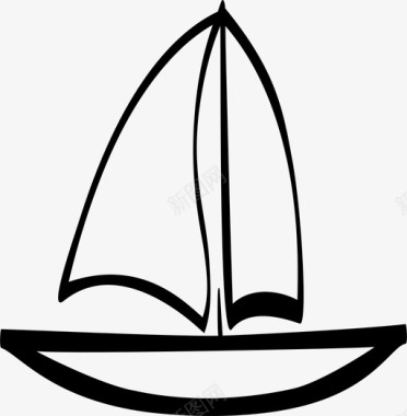 夏季海上运输用手拉帆船图标图标