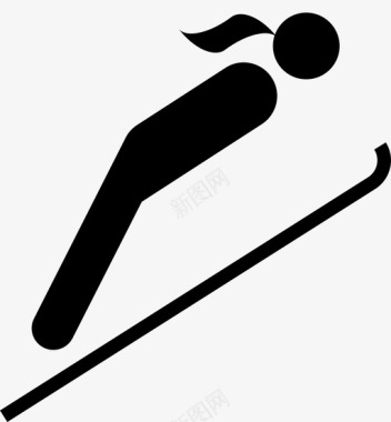 跳台滑雪奥运会运动员和体育运动图标图标