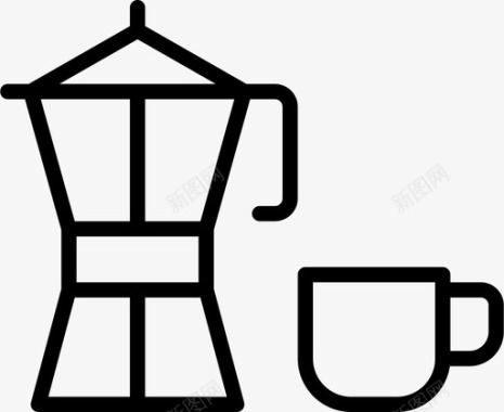 咖啡机咖啡师咖啡因图标图标