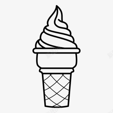 冰淇淋筒甜点融化图标图标