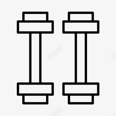 瑜伽身材举重哑铃健身房图标图标