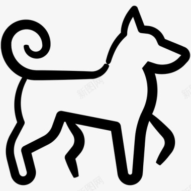狗可爱的狗遛狗图标图标