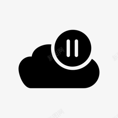 服务器暂停云网络图标图标