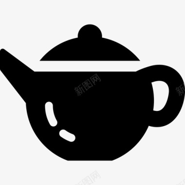 圆形茶壶食物家庭用具图标图标