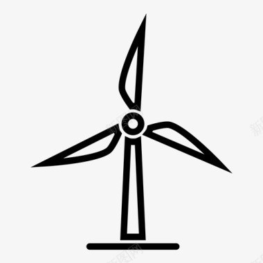 风力发电厂生态能源图标图标