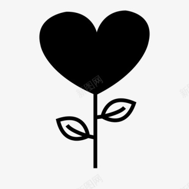 心脏植物情人节心脏节图标图标
