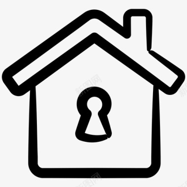 房子锁锁房子墨水安全卷5图标图标